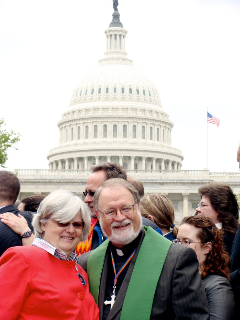 Elke Kennedy and Steve Sprinkle on Capitol Hill for HRC Clergy Call 2009